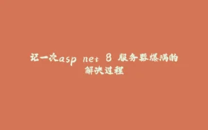 记一次asp.net 8 服务器爆满的解决过程-拾光赋