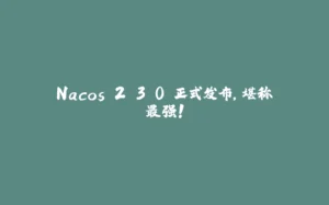 Nacos 2.3.0 正式发布，堪称最强！-拾光赋