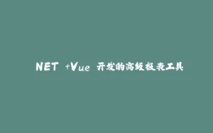 .NET +Vue 开发的高级报表工具-拾光赋