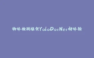 物体检测框架YoloDotNet初体验-拾光赋