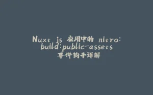 Nuxt.js 应用中的 nitro:build:public-assets 事件钩子详解-拾光赋