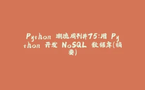 Python 潮流周刊#75：用 Python 开发 NoSQL 数据库（摘要）-拾光赋