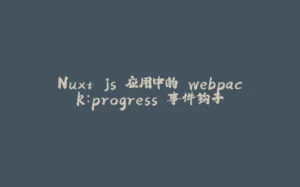 Nuxt.js 应用中的 webpack：progress 事件钩子-拾光赋