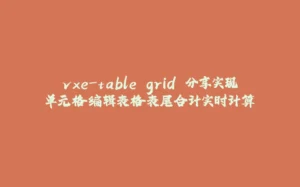 vxe-table grid 分享实现单元格编辑表格表尾合计实时计算-拾光赋