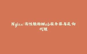 Nginx：高性能的Web服务器与反向代理-拾光赋