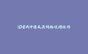 IDEA中通义灵码的使用技巧-拾光赋