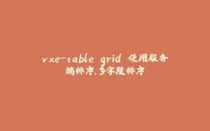vxe-table grid 使用服务端排序、多字段排序-拾光赋