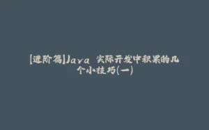 【进阶篇】Java 实际开发中积累的几个小技巧（一）-拾光赋