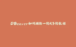 DBeaver如何删除一行或多行数据-拾光赋