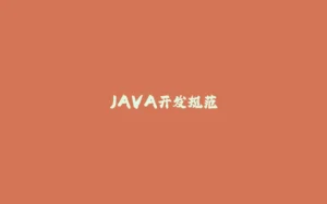 JAVA开发规范-拾光赋