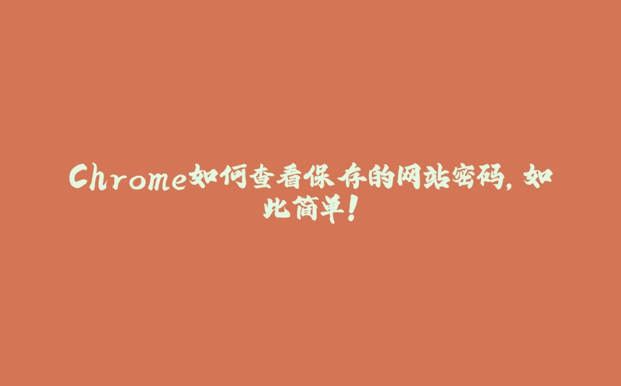 Chrome如何查看保存的网站密码，如此简单！ - 拾光赋-拾光赋