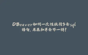 DBeaver如何一次性执行多条sql语句，原来和单条不一样！-拾光赋