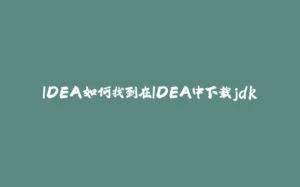 IDEA如何找到在IDEA中下载jdk-拾光赋