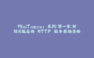 MiniTomcat 系列：第一章：解锁实现基础 HTTP 服务器的奥秘-拾光赋