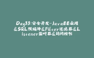 Day33：安全开发-JavaEE应用&SQL预编译&Filter过滤器&Listener监听器&访问控制-拾光赋