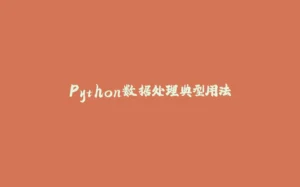 Python数据处理典型用法-拾光赋