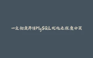 一文彻底弄懂MySQL优化之深度分页-拾光赋