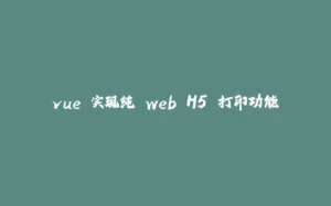 vue 实现纯 web H5 打印功能-拾光赋