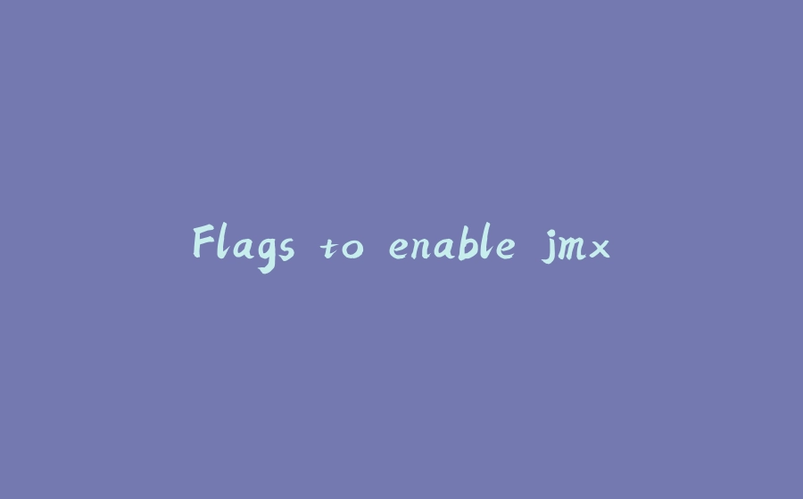 Flags to enable jmx - 拾光赋-拾光赋