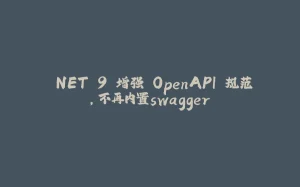 .NET 9 增强 OpenAPI 规范，不再内置swagger-拾光赋