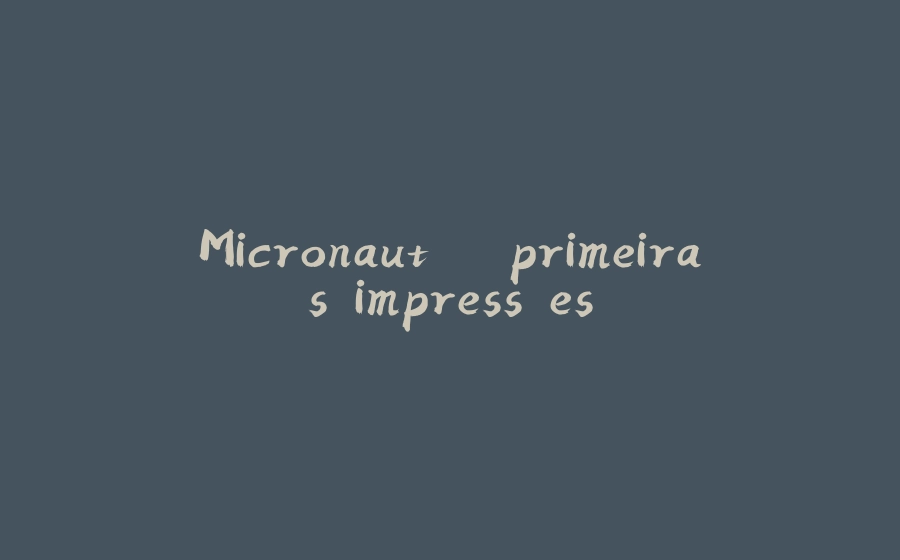 Micronaut – primeiras impressões - 拾光赋-拾光赋