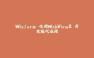 Winform 使用WebView2 开发现代应用-拾光赋