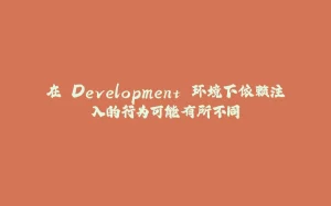 在 Development 环境下依赖注入的行为可能有所不同-拾光赋