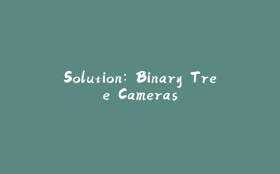 Solution: Binary Tree Cameras - 拾光赋-拾光赋