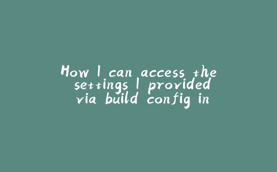 How I can access the settings I provided via build config in my code? - 拾光赋-拾光赋