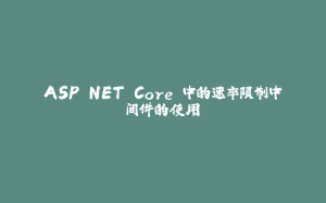 ASP.NET Core 中的速率限制中间件的使用-拾光赋