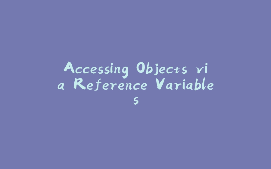 Accessing Objects via Reference Variables - 拾光赋-拾光赋