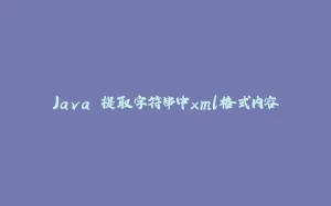 Java 提取字符串中xml格式内容-拾光赋