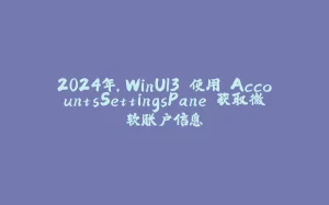 2024年，WinUI3 使用 AccountsSettingsPane 获取微软账户信息-拾光赋