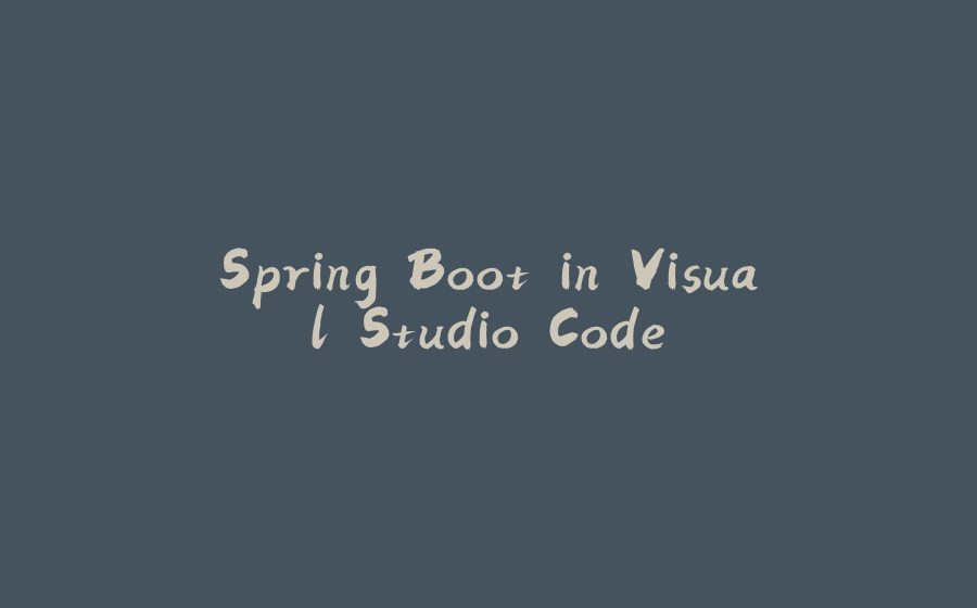 Spring Boot in Visual Studio Code - 拾光赋-拾光赋