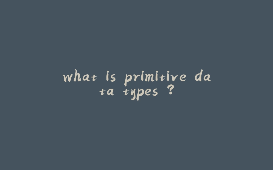 what is primitive data types ? - 拾光赋-拾光赋