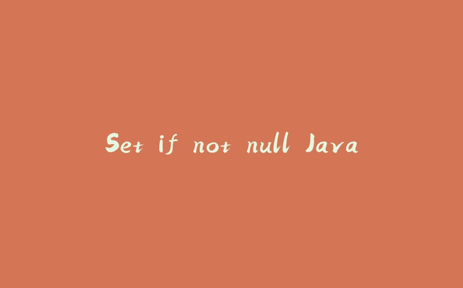 Set if not null Java - 拾光赋-拾光赋