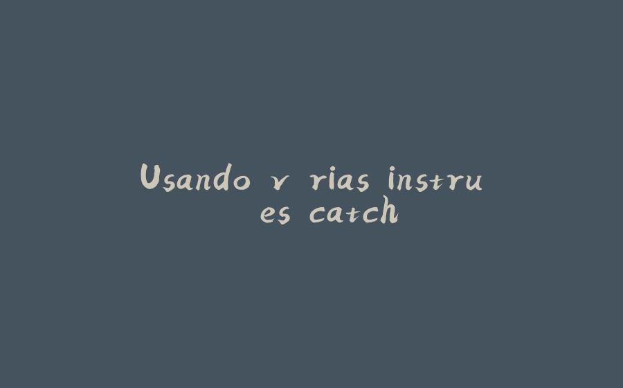 Usando várias instruções catch - 拾光赋-拾光赋