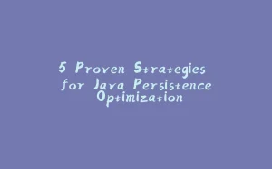 5 Proven Strategies for Java Persistence Optimization-拾光赋