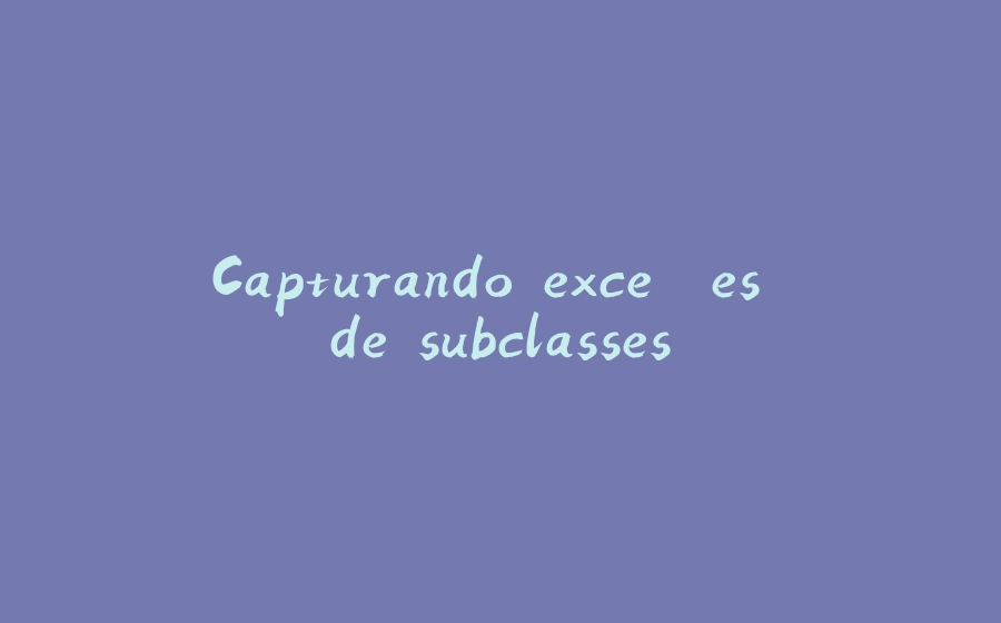 Capturando exceções de subclasses - 拾光赋-拾光赋