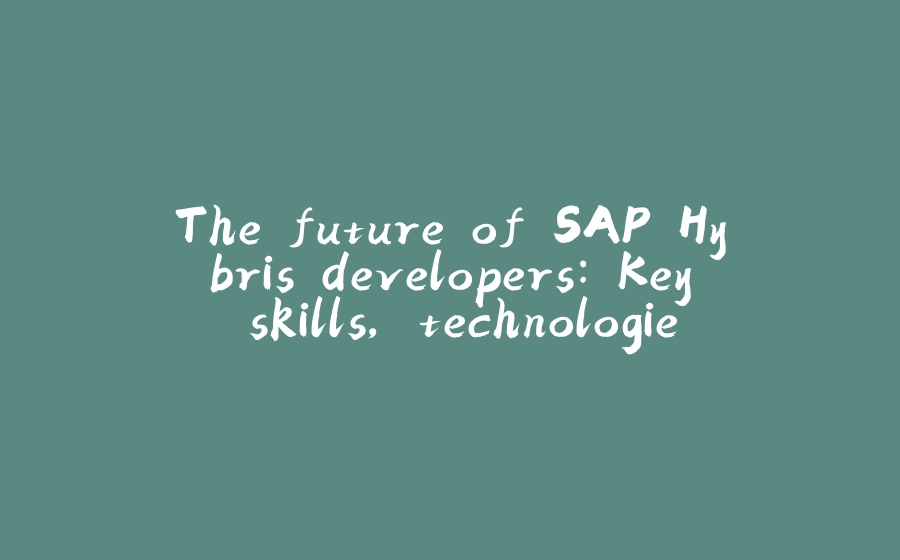 The future of SAP Hybris developers: Key skills, technologies to focus and career possibilities - 拾光赋-拾光赋