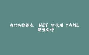 为什么推荐在 .NET 中使用 YAML 配置文件-拾光赋