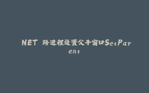 .NET 跨进程设置父子窗口SetParent-拾光赋