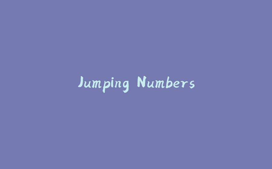 Jumping Numbers - 拾光赋-拾光赋