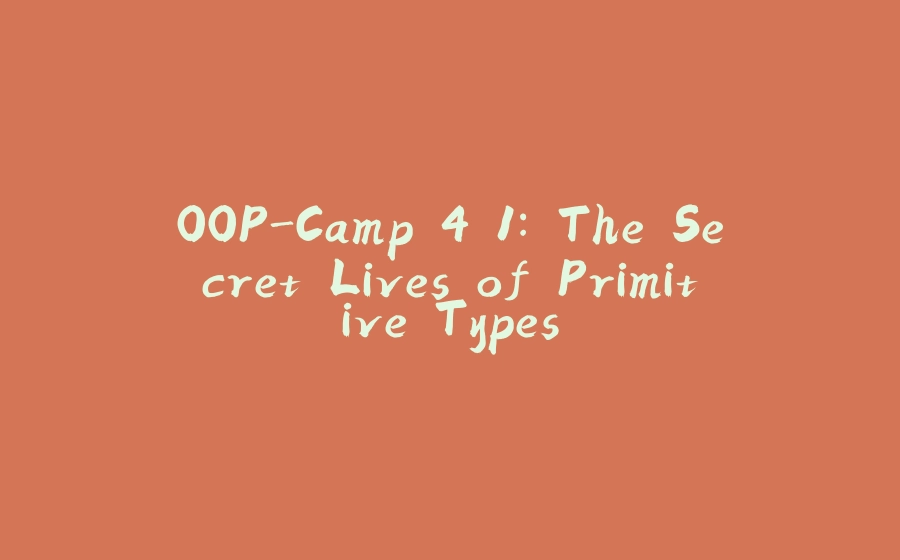 OOP-Camp 4.1: The Secret Lives of Primitive Types - 拾光赋-拾光赋