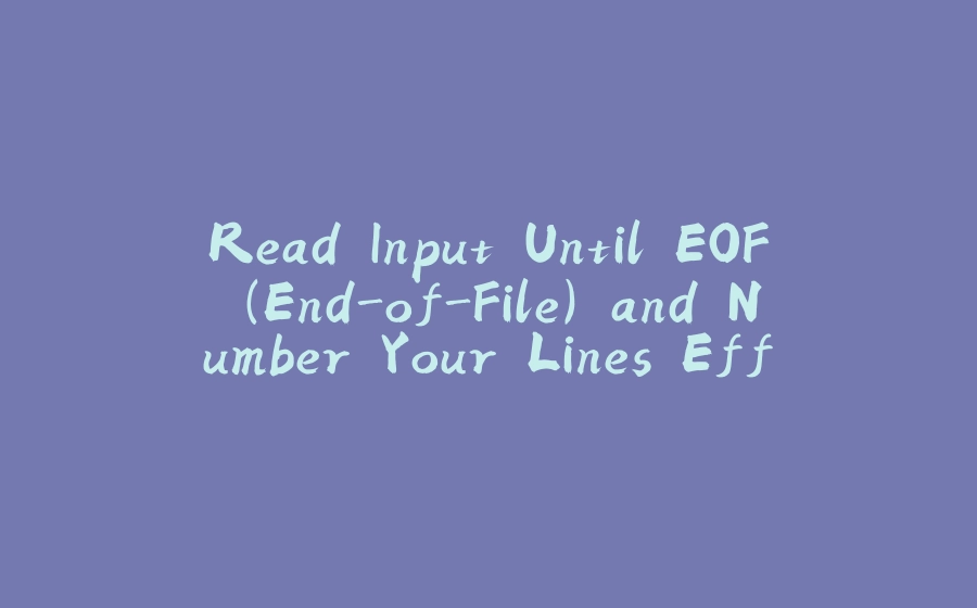 Read Input Until EOF (End-of-File) and Number Your Lines Effortlessly | Competitive Programming Java - 拾光赋-拾光赋