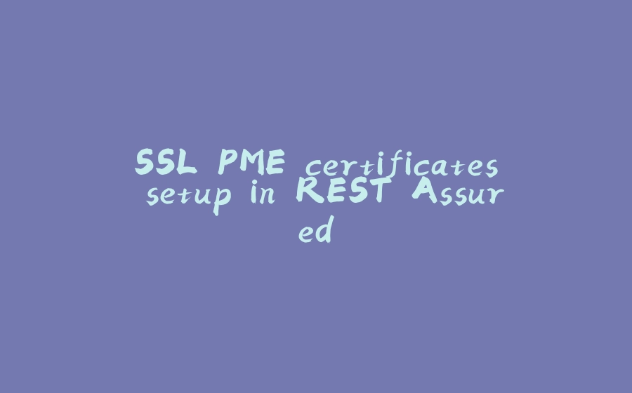 SSL PME certificates setup in REST Assured - 拾光赋-拾光赋