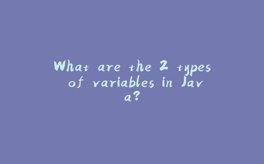 What are the 2 types of variables in Java? - 拾光赋