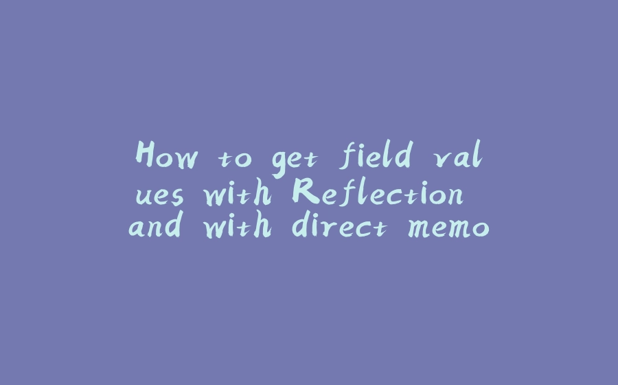 How to get field values with Reflection and with direct memory access in Java - 拾光赋-拾光赋