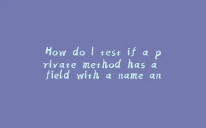 How do I test if a private method has a field with a name and a type?-拾光赋