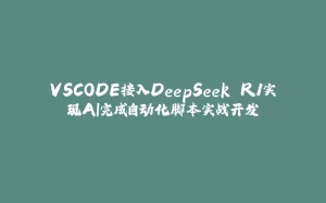 VSCODE接入DeepSeek R1实现AI完成自动化脚本实战开发-拾光赋